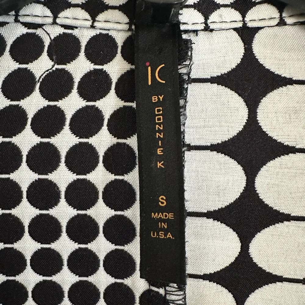 iC by Connie K open front Jacket size Small
Black and white Polka Dot block - Picture 2 of 3